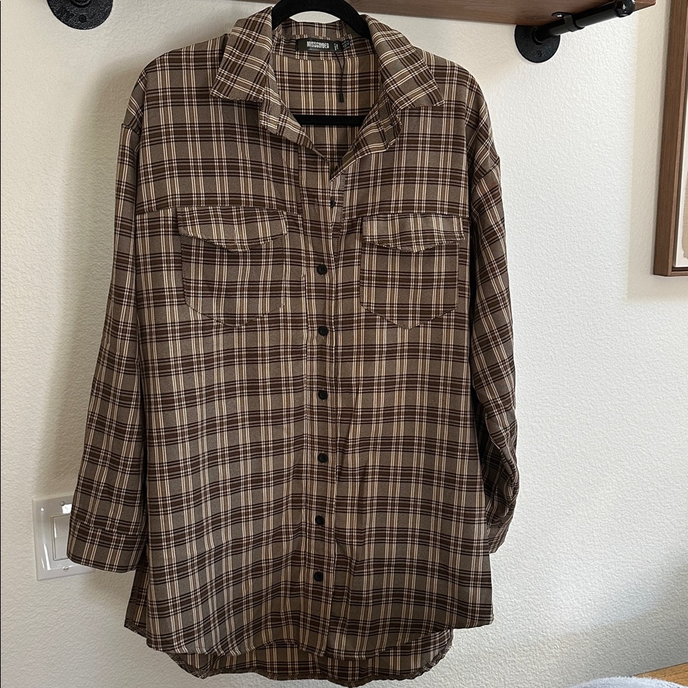Goodfellow & Co Brown Plaid Button-Front Shirt